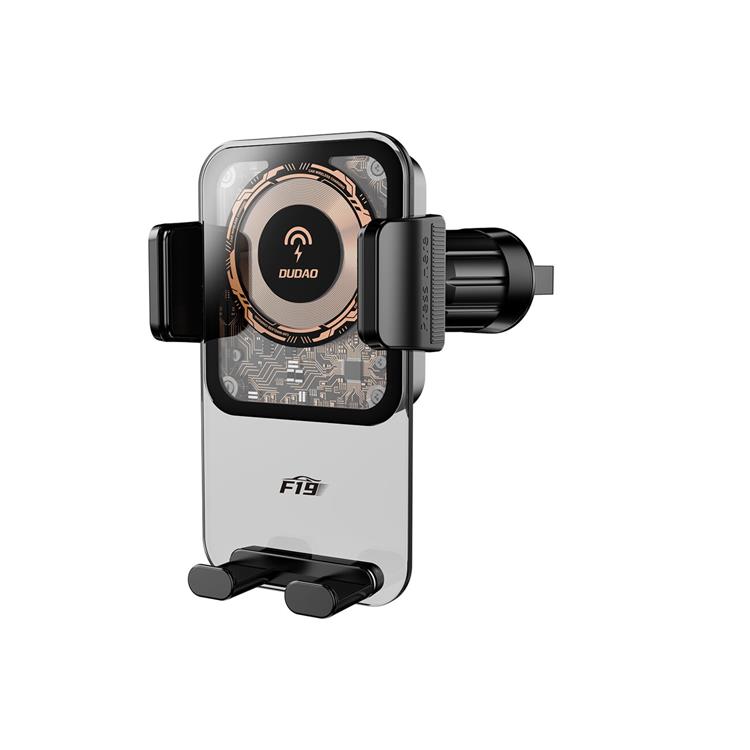 Dudao 2-i-1 Dudao F19 Klämma Bilhållare med 15W Trådlös laddare - Svart