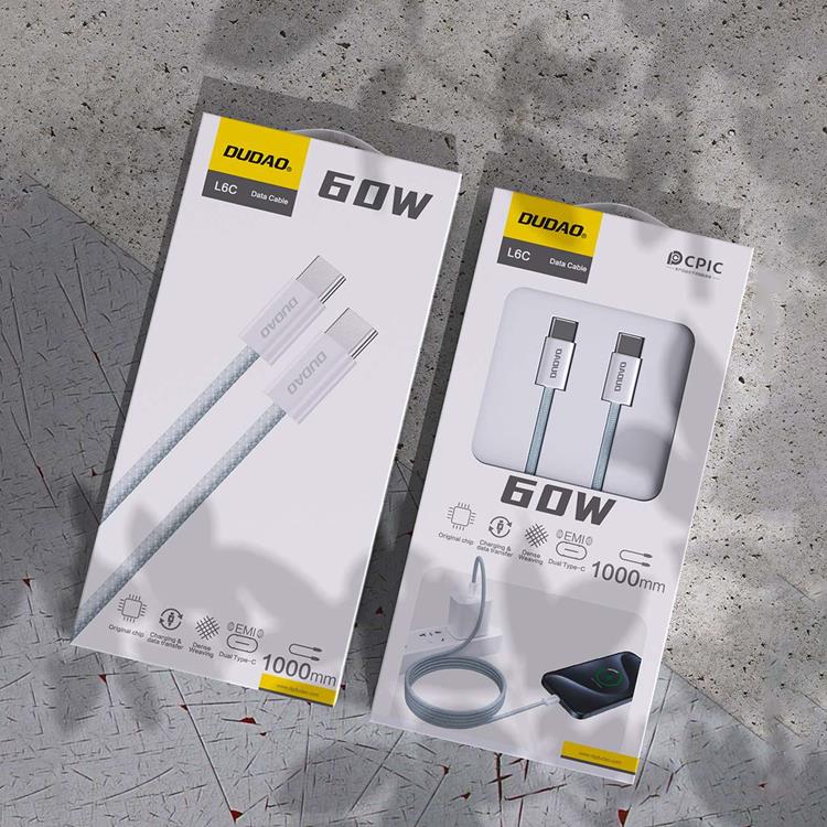 Dudao Dudao L6C USB-C till USB-C kabel PD 60W 1m - Ljusblå