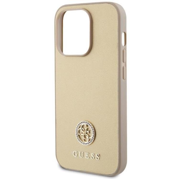 Guess Guess Mobilskal till iPhone 15 Pro Max Strass Metal Logo - Guld