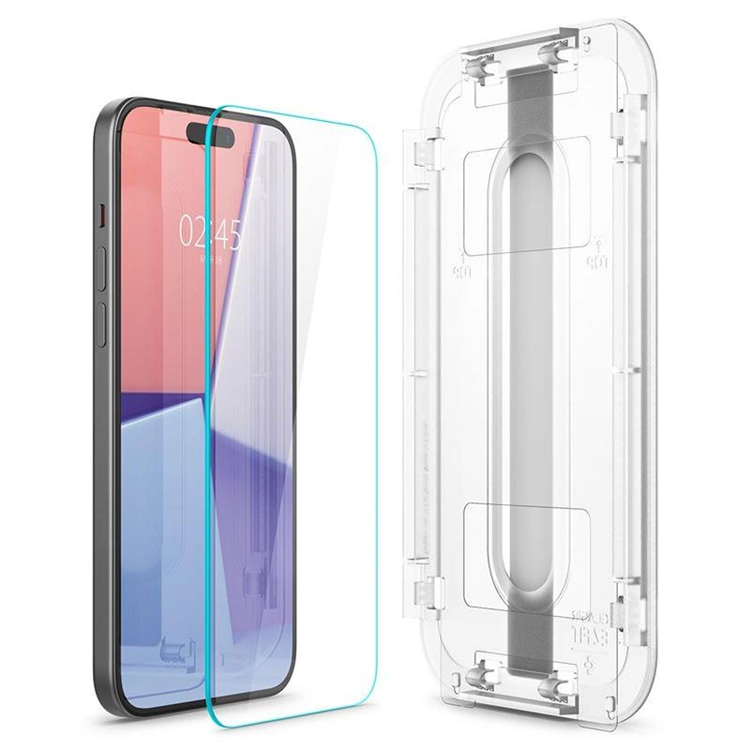 Spigen [2-Pack] Spigen iPhone 15 Plus Härdat Glas Skärmskydd 'EZ' Fit