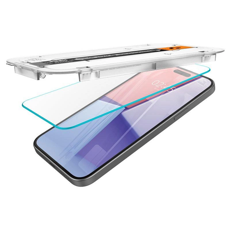 Spigen [2-Pack] Spigen iPhone 15 Plus Härdat Glas Skärmskydd 'EZ' Fit