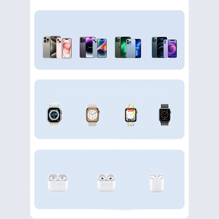 DUZZONA Duzzona 4-in-1 Trådlös Laddare Magsafe iPhone Apple Watch AirPods W20 15W