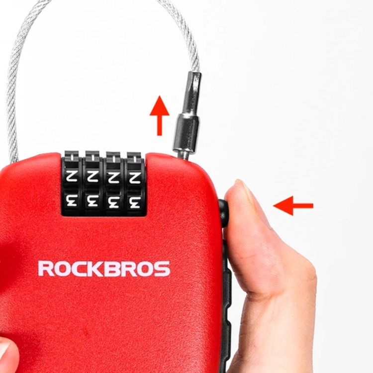 Rockbros Rockbros Cykellås Med Indragbar Kabel - Röd