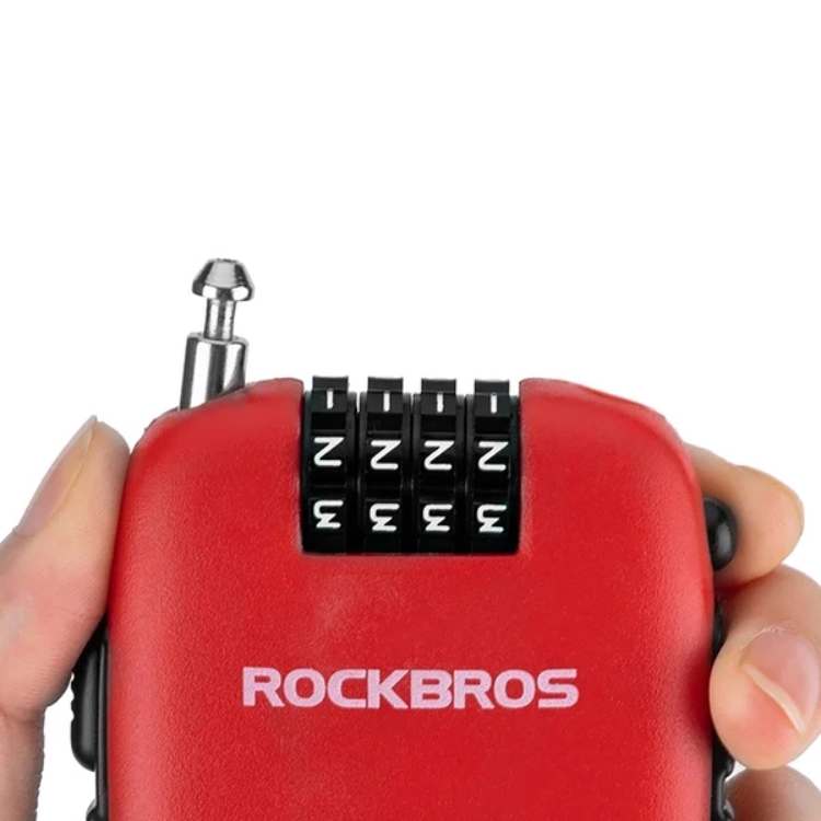 Rockbros Rockbros Cykellås Med Indragbar Kabel - Röd