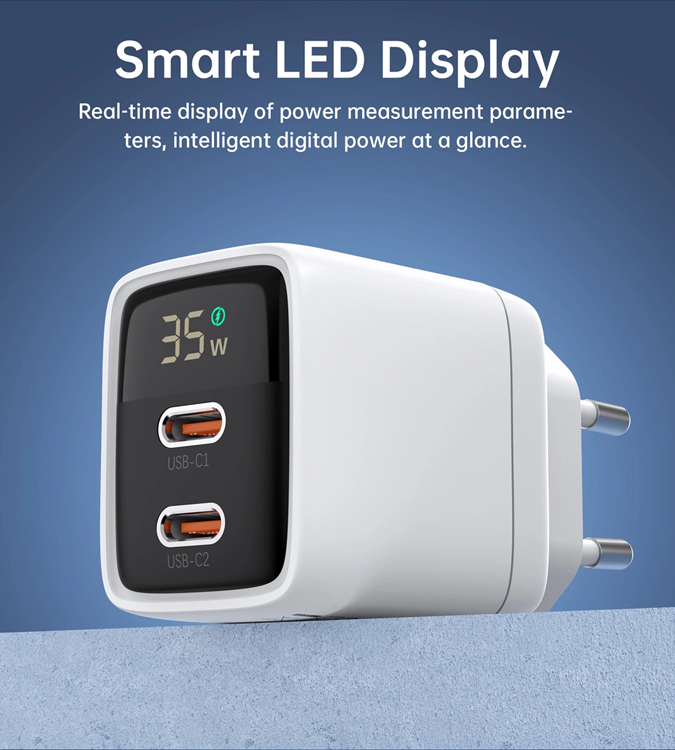Choetech Choetech Väggladdare 35W GaN 2xUSB-C - Vit