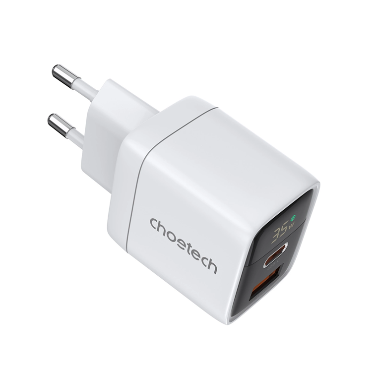 Choetech Choetech USB-C USB-A Väggladdare PD 35W GaN - Vit
