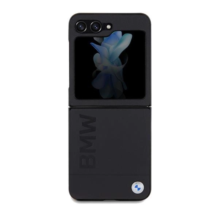 BMW BMW Mobilskal till Galaxy Z Flip 5 Läder Hot Stamp - Svart