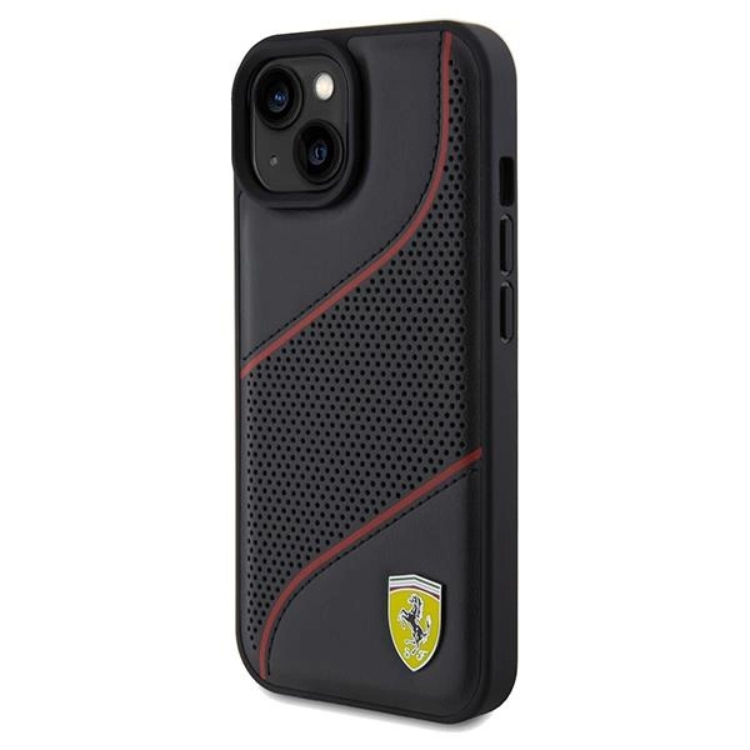 KARL LAGERFELD Ferrari Mobilskal till iPhone 15/14/13 Perforated Waves Metal Logo
