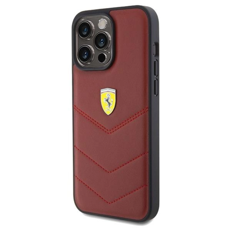 Ferrari Ferrari iPhone 15 Pro Max Mobilskal Läder Stitched Lines