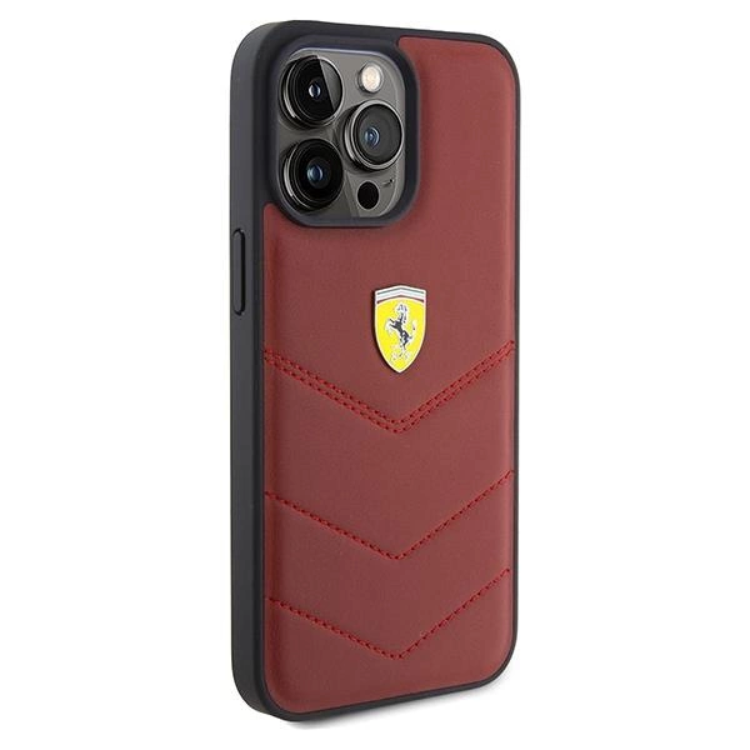 Ferrari Ferrari iPhone 15 Pro Max Mobilskal Läder Stitched Lines