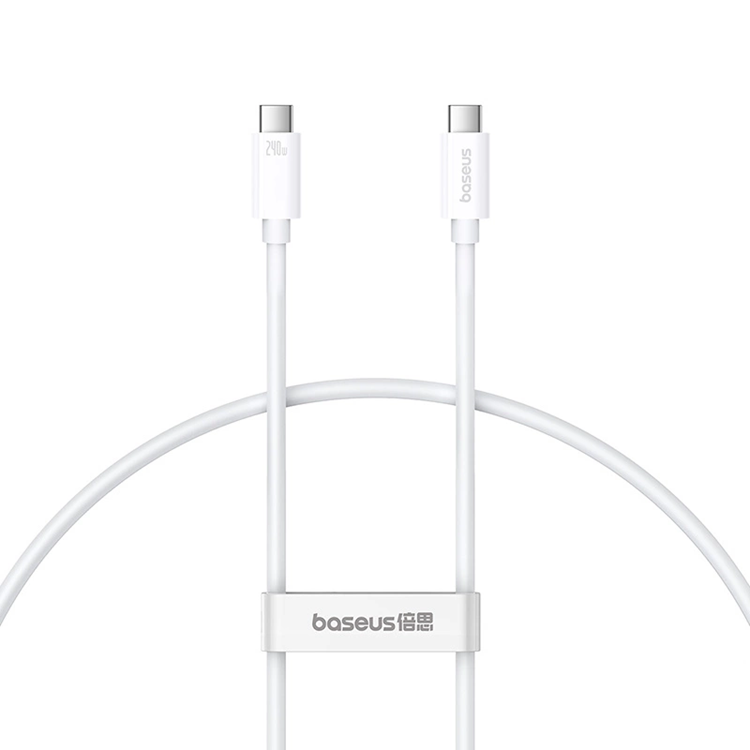 BASEUS Baseus USB-C till USB-C kabel 240W PD 8K 60Hz 1m - Vit