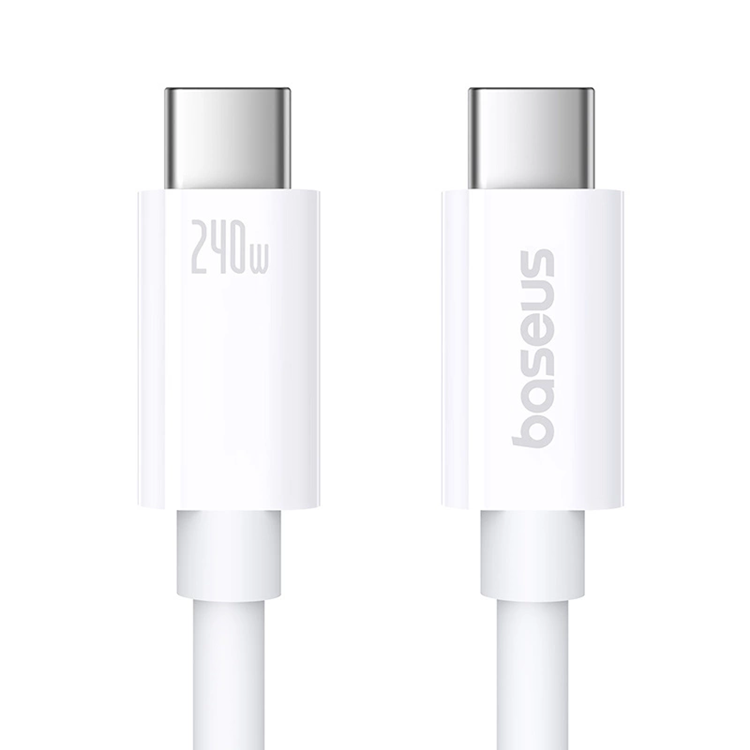 BASEUS Baseus USB-C till USB-C kabel 240W PD 8K 60Hz 1m - Vit