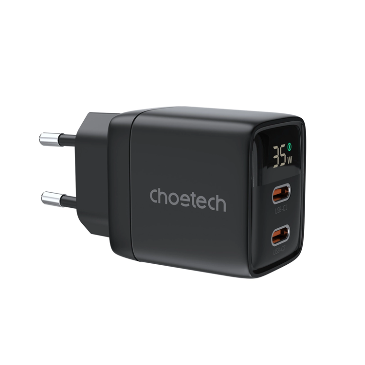Choetech Choetech USB-C USB-C Väggladdare PD 35W GaN - Svart