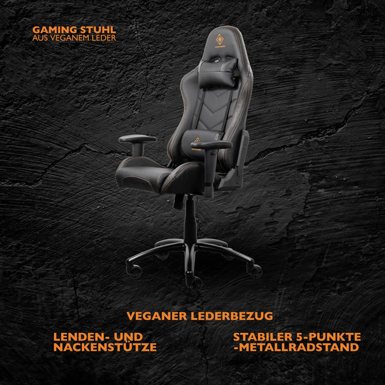 Deltaco DELTACO GAMING Gamingstol i Konstläder DC310 - Svart/Orange