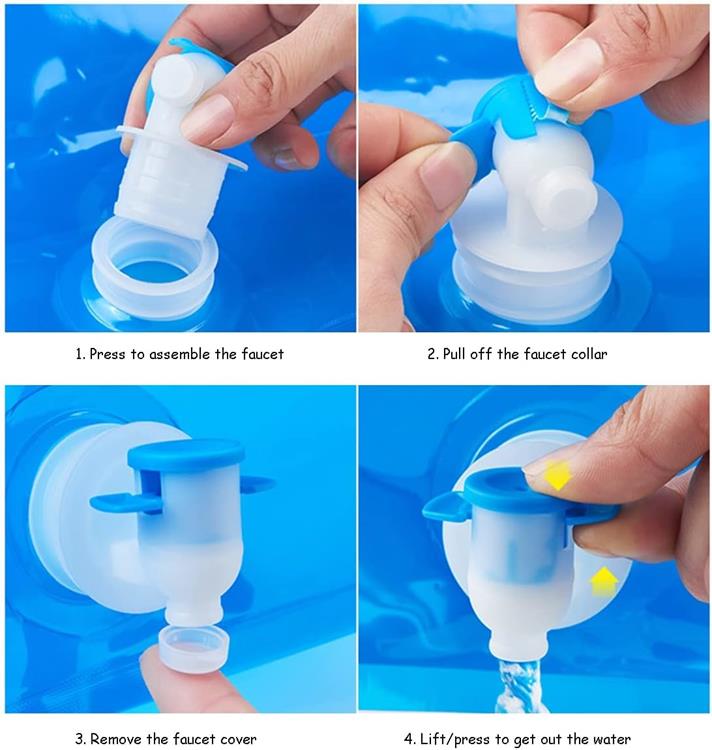 OEM 5L - Utomhusvattenpåse med hopfällbar behållare med Kran - Clear