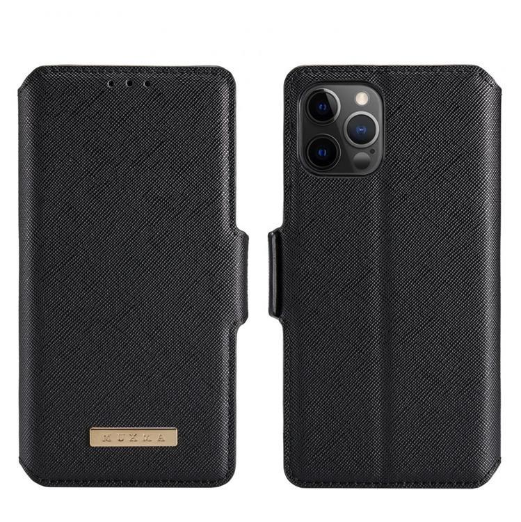 MUXMA Muxma Saffiano Plånboksfodral till Apple iPhone 12 Mini - Svart
