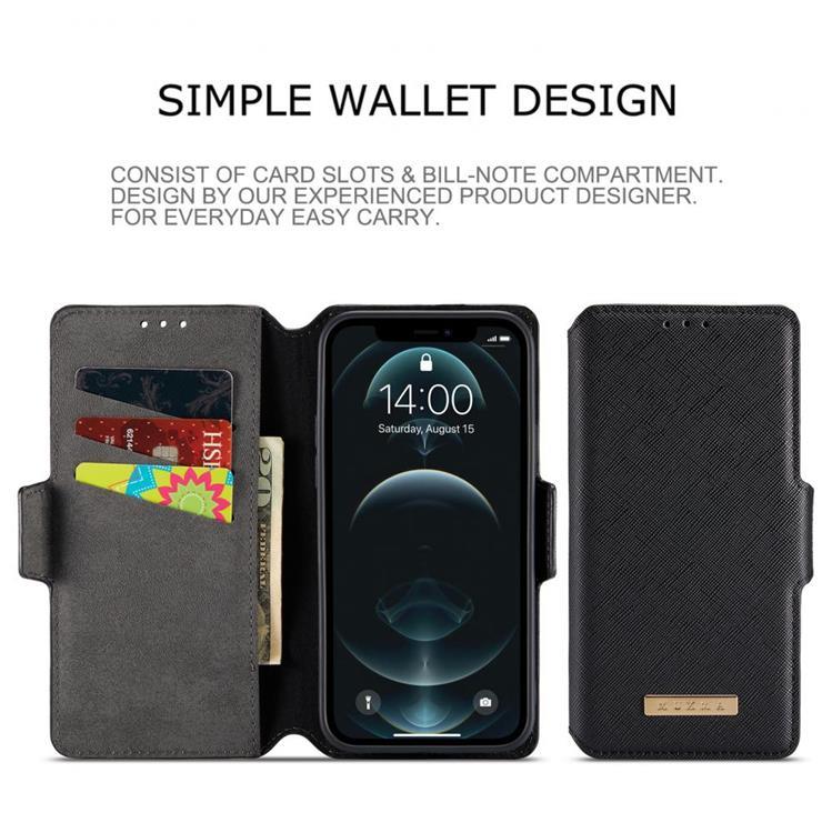MUXMA Muxma Saffiano Plånboksfodral till Apple iPhone 12 Mini - Svart