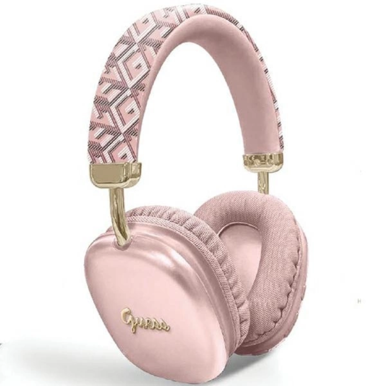 Guess Guess On-ear Hörlurar Bluetooth GCube Metallic Script Logo - Rosa