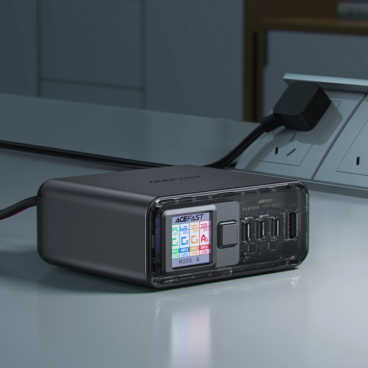 Acefast Acefast Z4 PD 218W GaN 3 x USB-C + USB-A Hubba - Grå