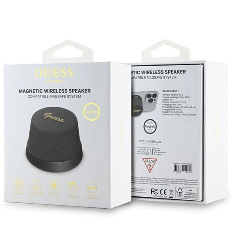 Guess Guess Bluetooth Högtalare Magnetic Script Metal - Svart