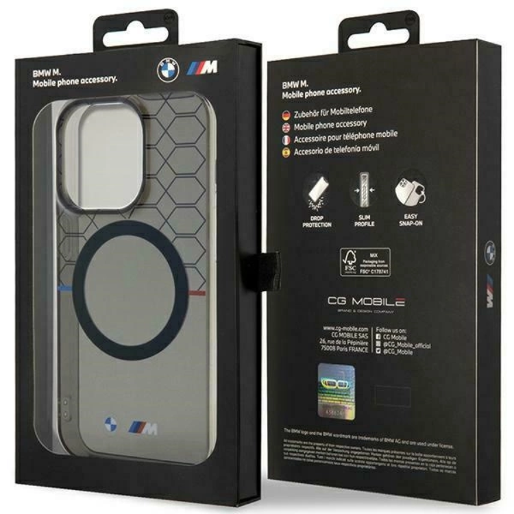 BMW BMW iPhone 15 Pro Max Mobilskal Magsafe Pattren - Grå