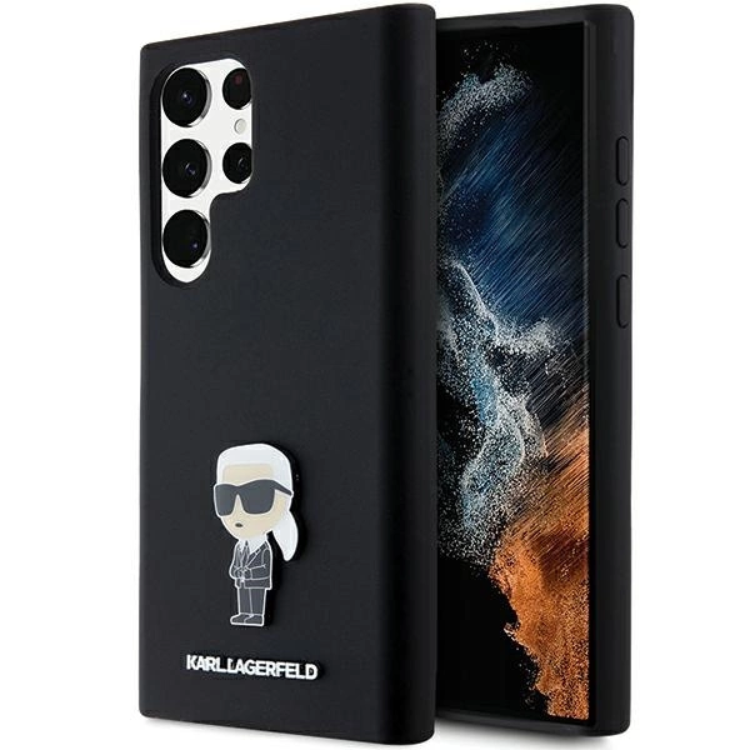 KARL LAGERFELD Karl Lagerfeld Mobilskal till Galaxy S23 Ultra Silikon Ikonik Metal Pin