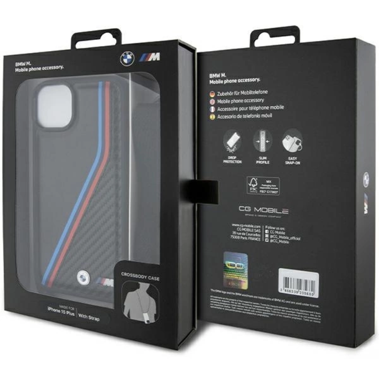 BMW BMW iPhone 15/14/13 Halsbandsskal M Edition Carbon Tricolor