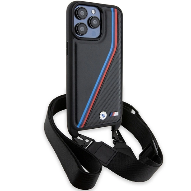 BMW BMW iPhone 15 Pro Halsbandsskal M Edition Carbon Tricolor