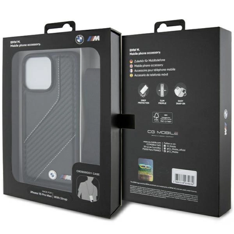 BMW BMW iPhone 15 Pro Max Halsbandsskal M Edition Carbon Stripe