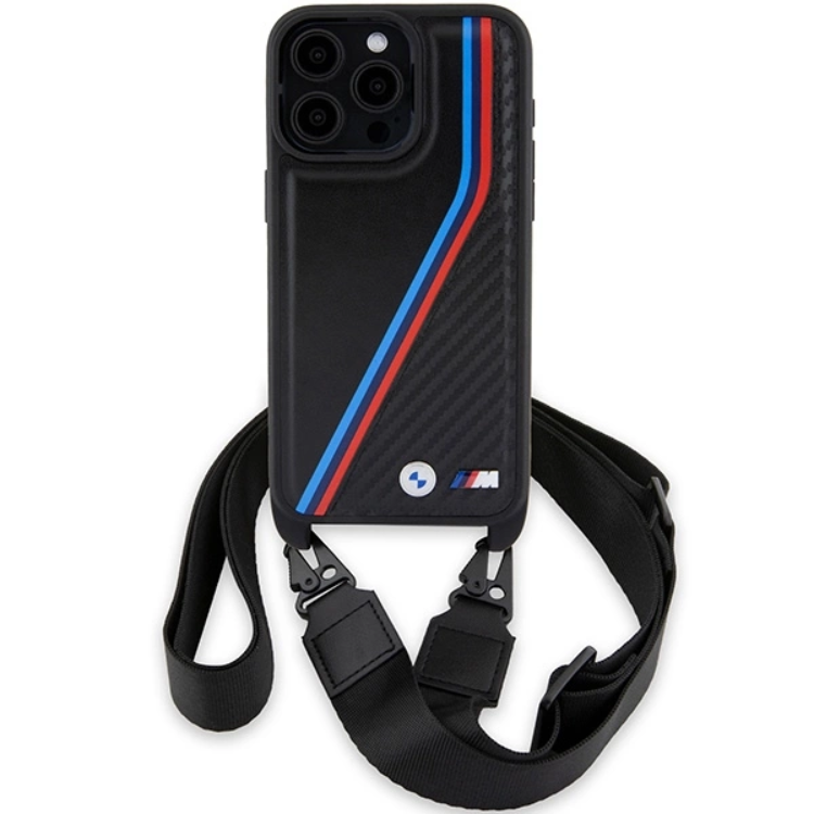 BMW BMW iPhone 15 Pro Max Halsbandsskal M Edition Carbon Tricolor