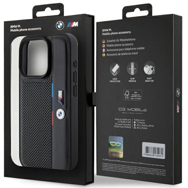BMW BMW Mobilskal till iPhone 15 Pro Perforated Tricolor Line