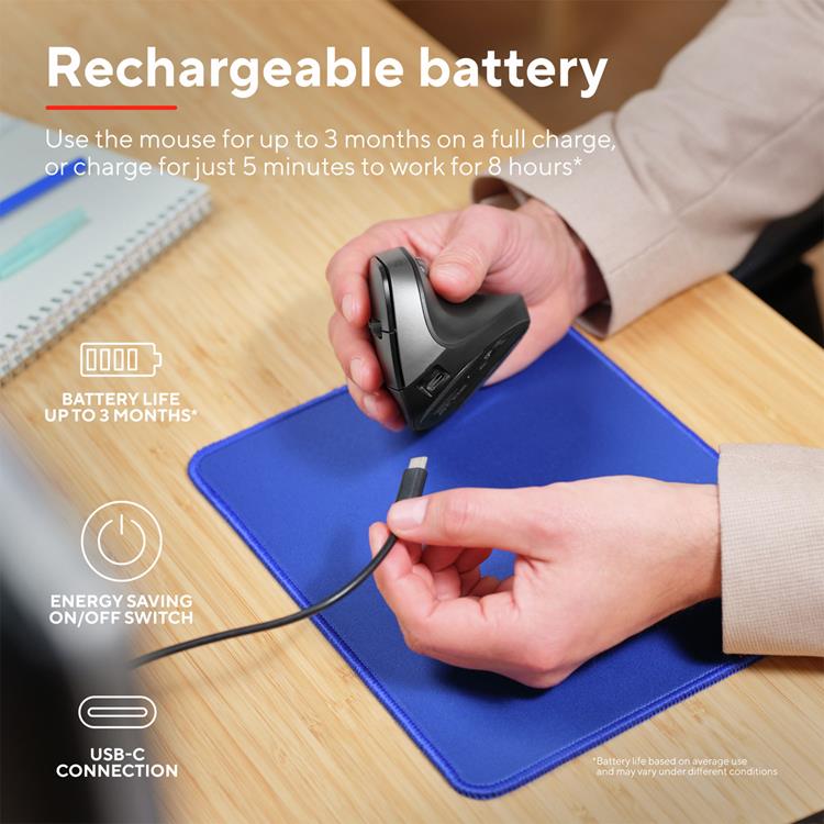 Trust TRUST Bayo II Trådlös Ergonomisk Mus - Svart