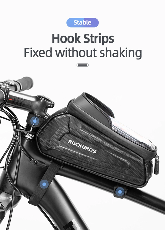 Rockbros Rockbros B68 Bepansrad Cykelväska med Mobilskal 1.5l - Svart