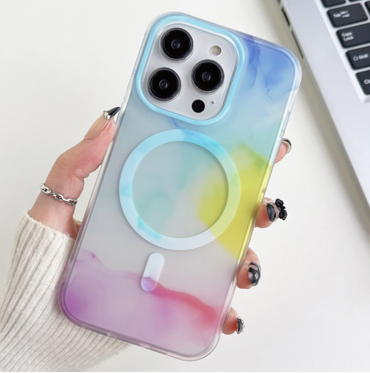 Boom of Sweden BOOM Mobilskal till iPhone 14 Pro Max Magsafe Vattenfärg - Rainbow