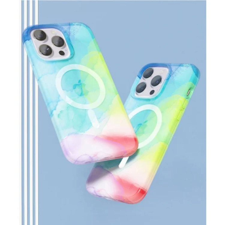 Boom of Sweden BOOM Mobilskal till iPhone 14 Pro Max Magsafe Vattenfärg - Rainbow