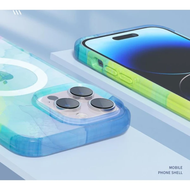 Boom of Sweden BOOM Mobilskal till iPhone 14 Pro Max Magsafe Vattenfärg - Rainbow