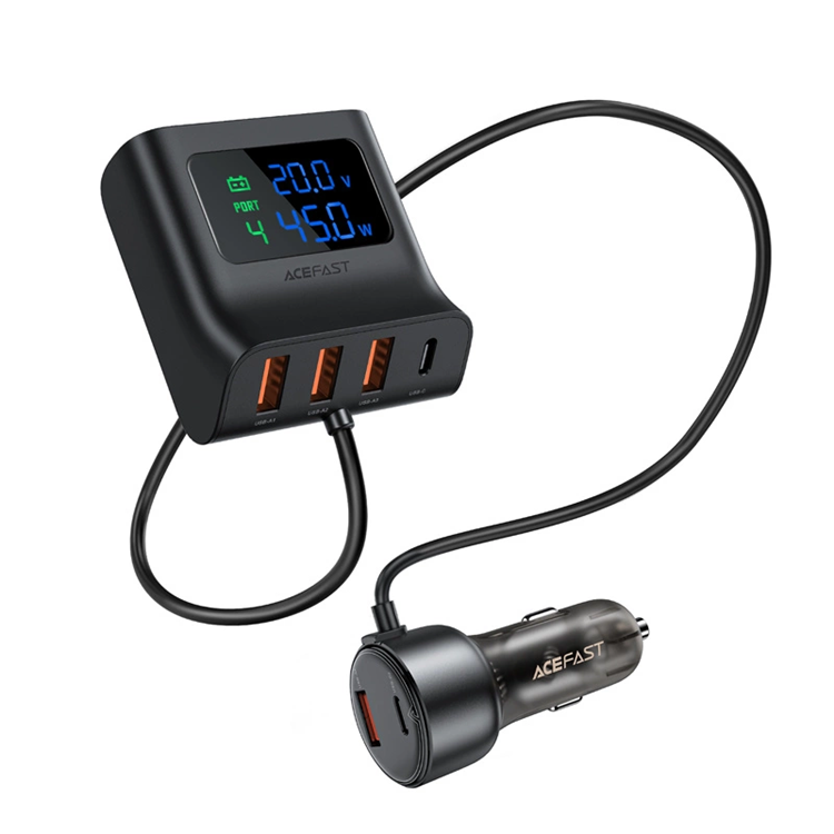 Acefast Acefast B11 138W USB-A USB-C Billaddare med 6 Portar - Svart