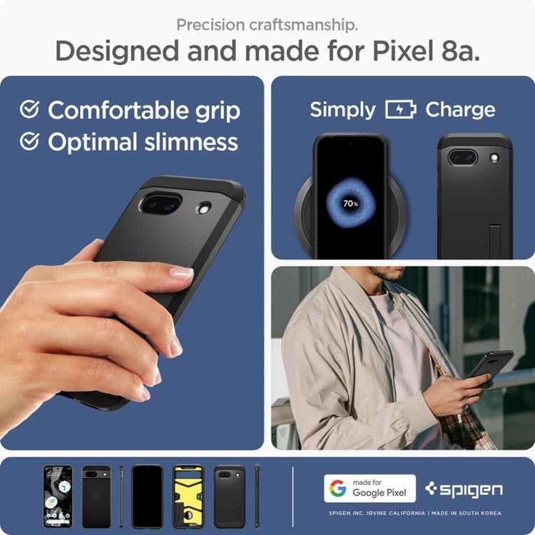 UTGATT Spigen Mobilskal till Google Pixel 8A Tough Armor - Svart