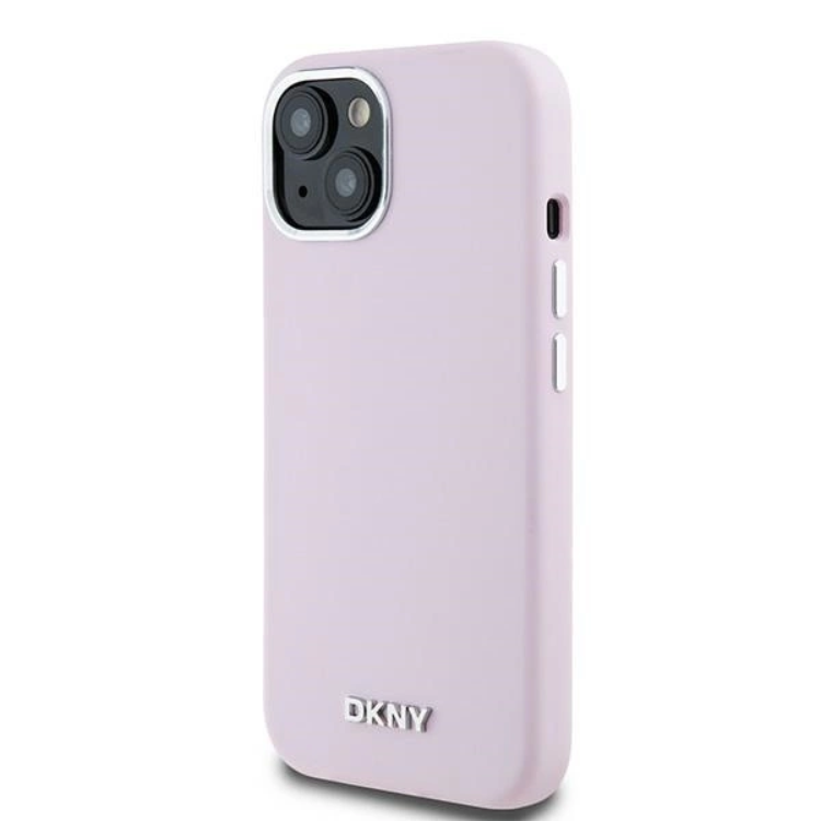 DKNY DKNY Mobilskal till iPhone 14 Magsafe Liquid Silikon Small Metal Logo - Rosa