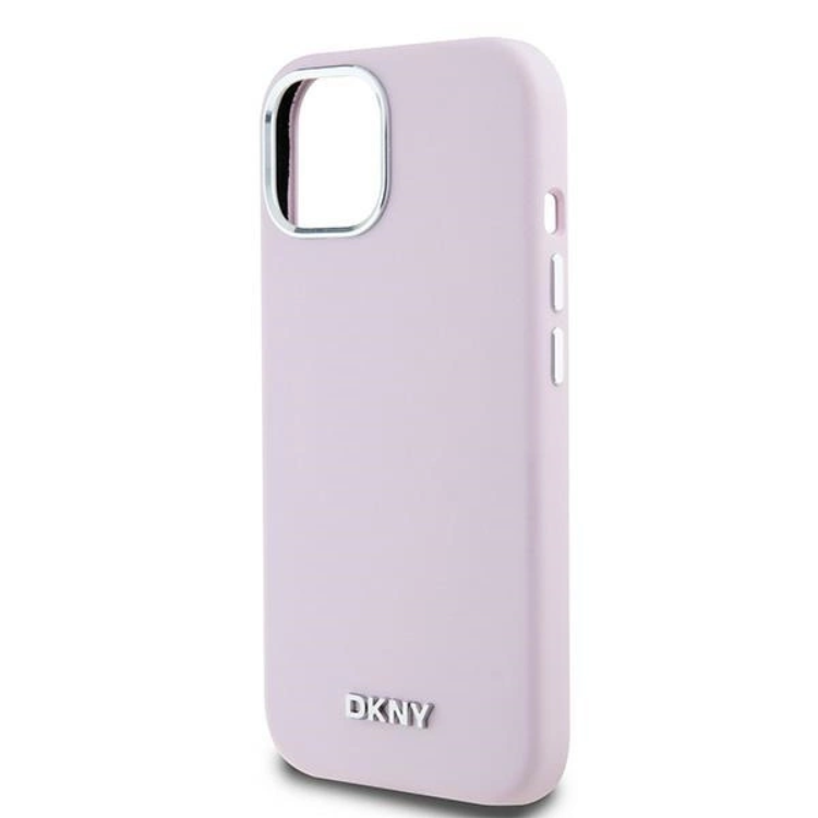 DKNY DKNY Mobilskal till iPhone 14 Magsafe Liquid Silikon Small Metal Logo - Rosa