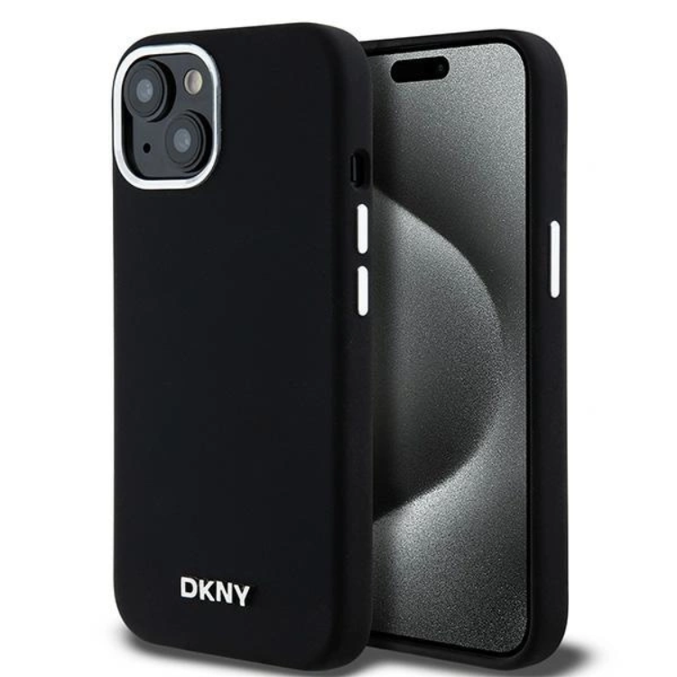 DKNY DKNY Mobilskal till iPhone 14 Magsafe Liquid Silikon Small Metal Logo - Svart