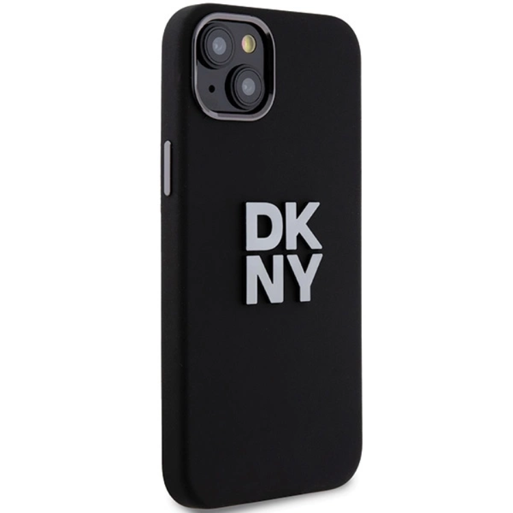 DKNY DKNY Mobilskal till iPhone 15/14 Plus Liquid Silikon Metal Logo - Svart