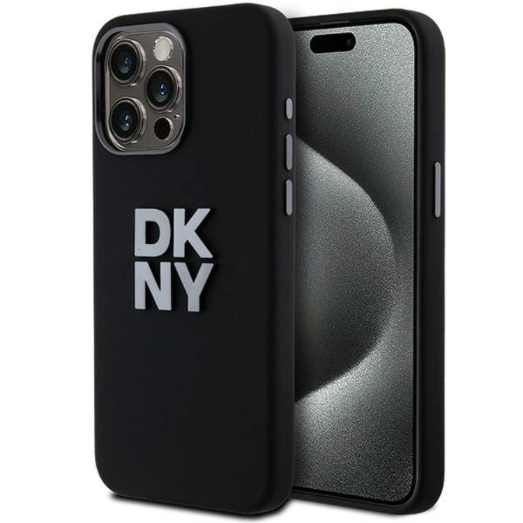 DKNY DKNY Mobilskal till iPhone 15 Pro Liquid Silikon Metal Logo - Svart