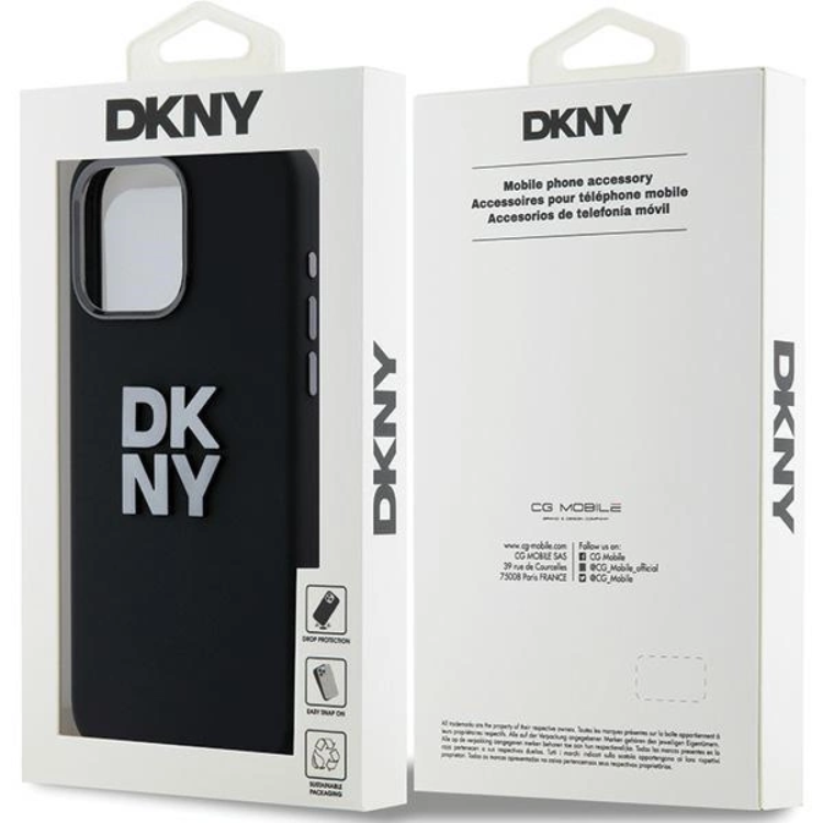 DKNY DKNY Mobilskal till iPhone 15 Pro Liquid Silikon Metal Logo - Svart