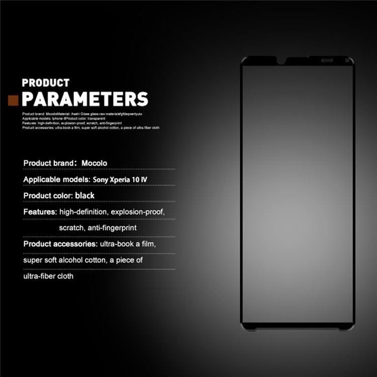 Mocolo Mocolo Sony Xperia 10 III Härdat Glas Skärmskydd - Svart