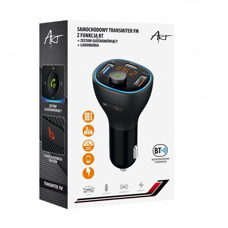 OEM FM MP3-Sändare Bluetooth 5.0 + USB A QC3.0 + Typ C 30W ART FM-73 ART