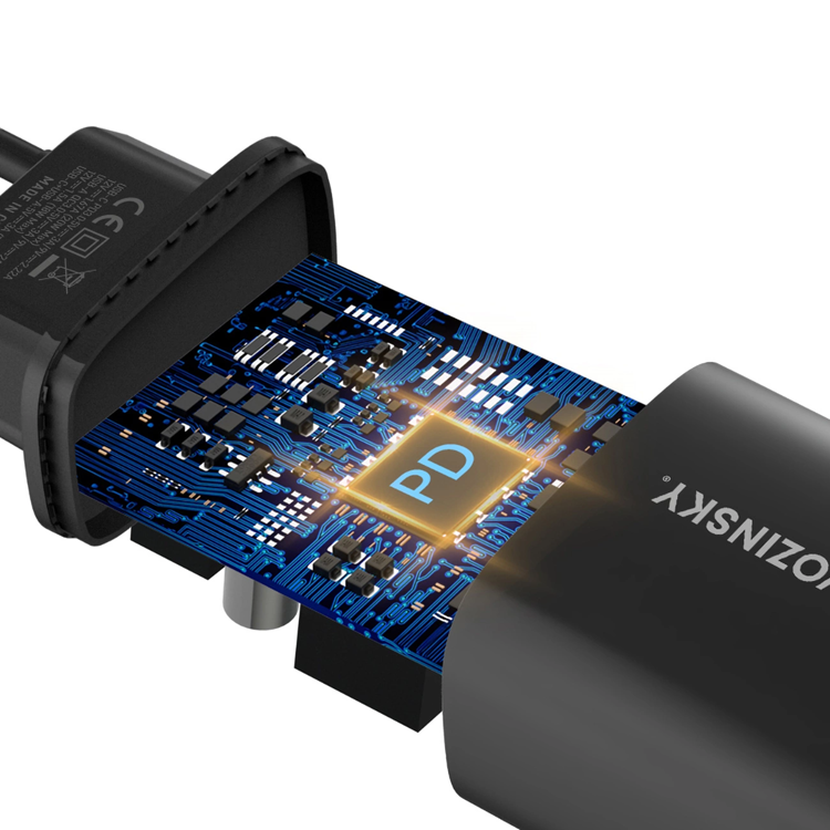 Wozinsky Wozinsky USB-A USB-C 20W Väggladdare - Svart