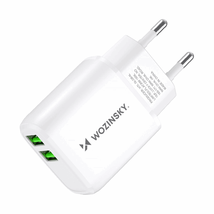 Wozinsky Wozinsky Väggladdare CUWCW 2.4A 2 x USB-A - Vit