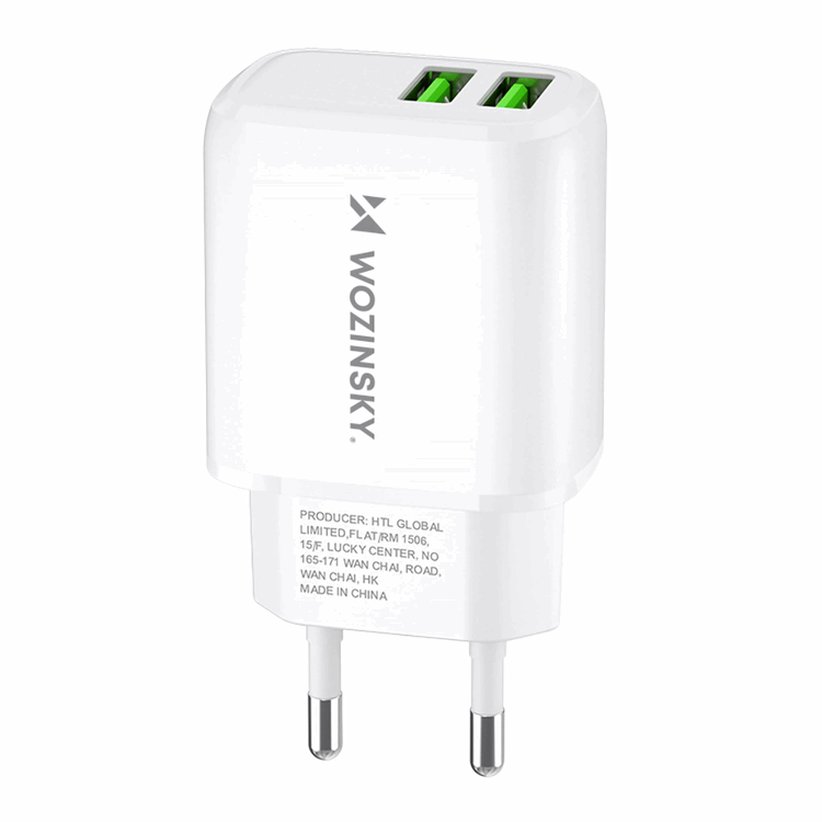 Wozinsky Wozinsky Väggladdare CUWCW 2.4A 2 x USB-A - Vit