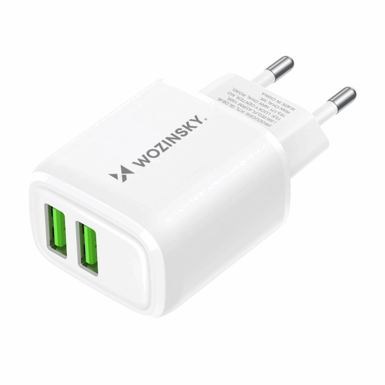 Wozinsky Wozinsky Väggladdare CUWCW 2.4A 2 x USB-A - Vit